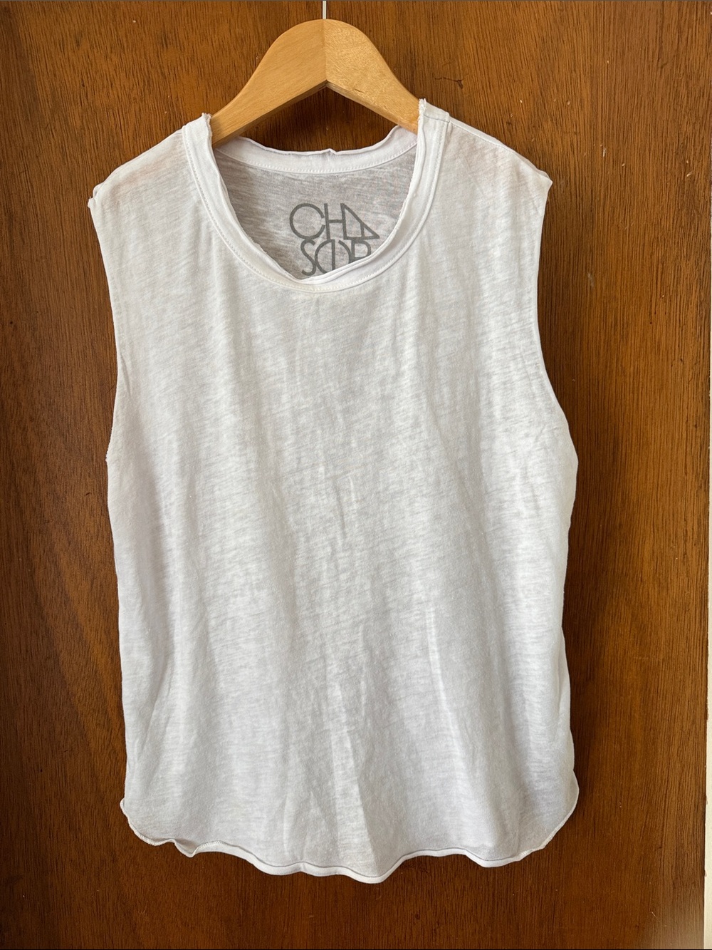 Chaser White Sleeveless Round-Neck Tank